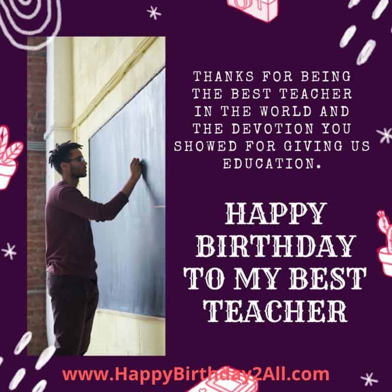 happy bday teacher