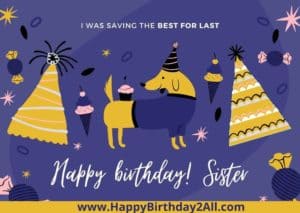 sister birthday ecard