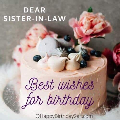 Best wishes for birthday of sister in law