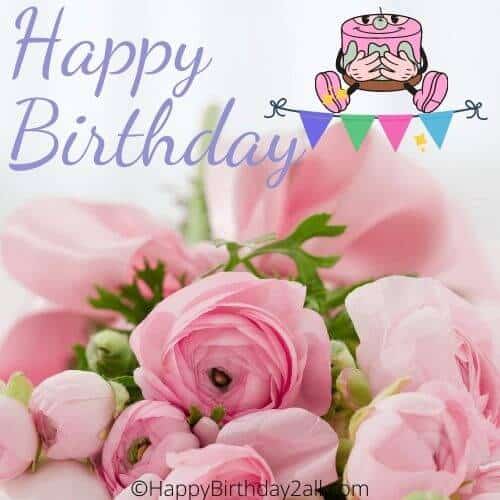 Happy Birthday ecard with pink roses