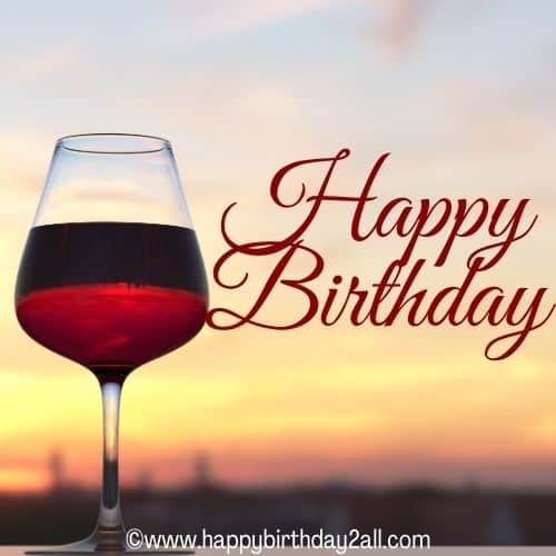 Happy Birthday image with wine glass