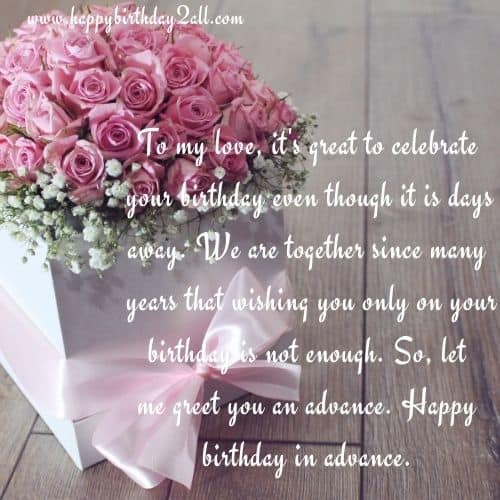 happy birthday to love in advance