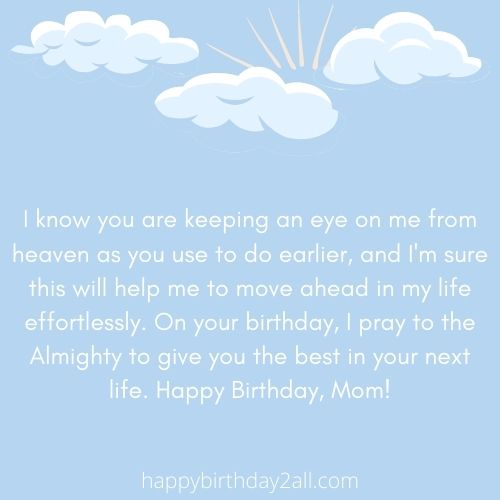 heavenly birthday wish for mom