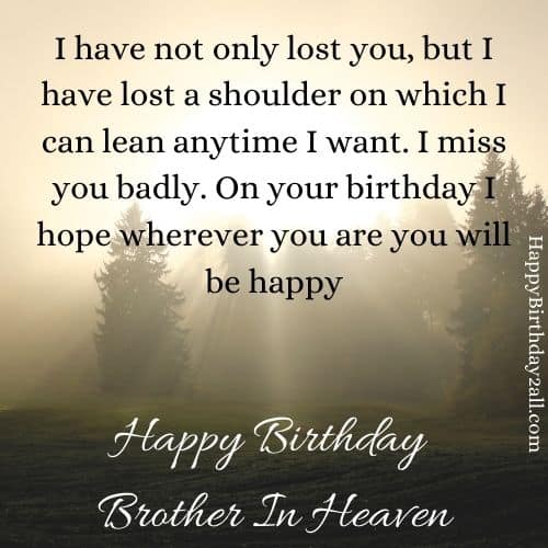 Happy Birthday Brother In Heaven