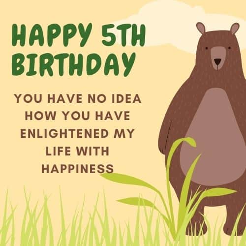 happy 5th birthday bear