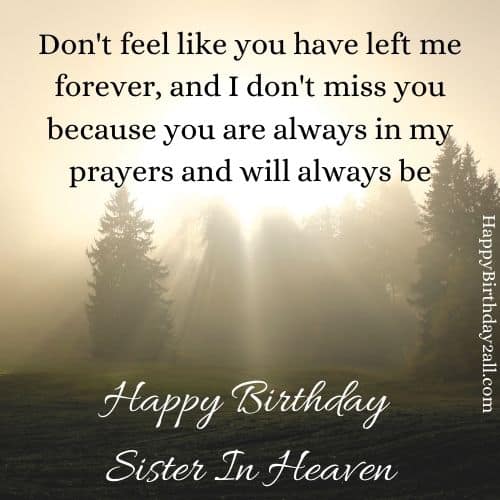Happy Birthday Sister In Heaven