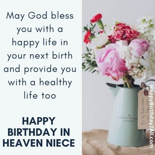 birthday greetings for niece in heaven